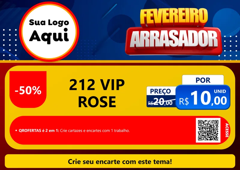 Modelo de Cartaz para Cartaz A4 Horizontal com o tema Fevereiro Arrasador para Perfumes