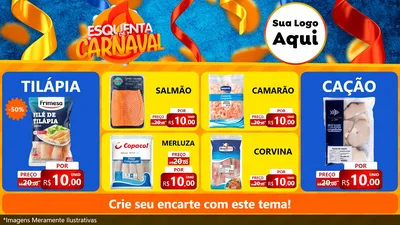 Modelo de TV para TV Horizontal com o tema Esquenta de Carnaval para Peixaria