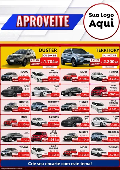 Modelo de Encarte para Encarte A4 Vertical com o tema Aproveite para Concessionaria de Carros