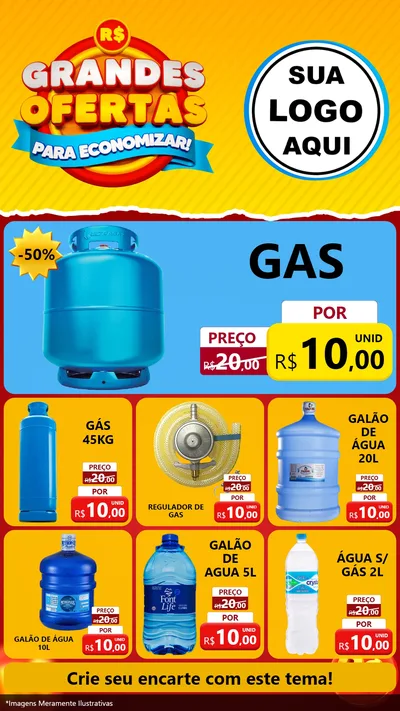 Modelo de Rede Social para Stories com o tema Grandes Ofertas Para Economizar! para Água e gás