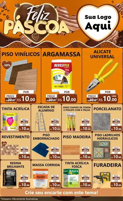 Modelo de Encarte para Encarte Grande com o tema Feliz Páscoa para Material para Construção