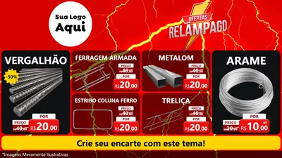 Modelo de TV para TV Horizontal com o tema Ofertas Relâmpago para Ferragens