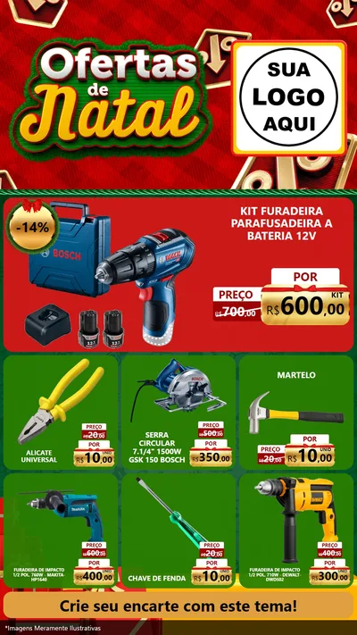 Modelo de Rede Social para Stories com o tema Ofertas de Natal para Maquinas e Ferramentas