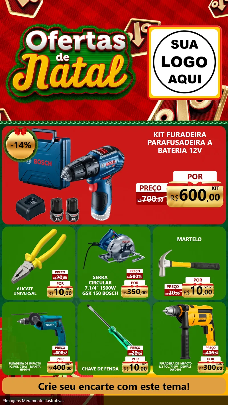 Modelo de Rede Social para Stories com o tema Ofertas de Natal para Maquinas e Ferramentas