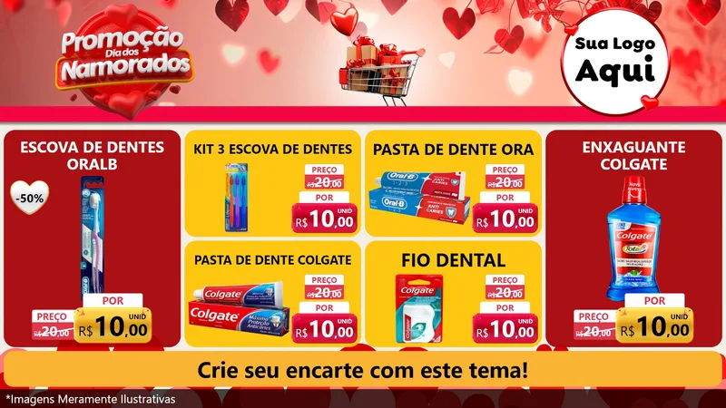 Modelo de TV para TV Horizontal com o tema Promoção Dia dos Namorados para Higiene Pessoal