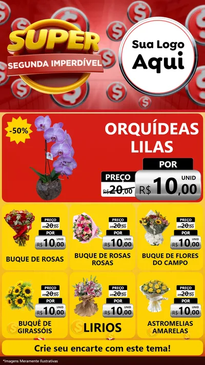 Modelo de Rede Social para Stories com o tema Super Segunda Imperdível para Floricultura e jardim