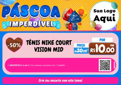 Modelo de Cartaz para Cartaz A4 Horizontal com o tema Páscoa Imperdível para Calçados