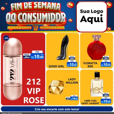Modelo de Rede Social para Feed Facebook com o tema Fim de Semana do Consumidor para Perfumes