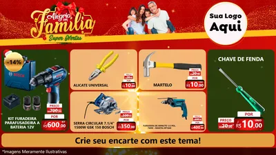 Modelo de TV para TV Horizontal com o tema Alegria em Família Super Ofertas - Natal para Maquinas e Ferramentas