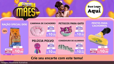 Modelo de TV para TV Horizontal com o tema Dia das Mães para Pet Shop