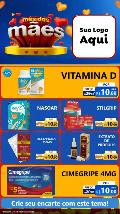Modelo de TV para TV Vertical com o tema Mês das Mães para Farmácia