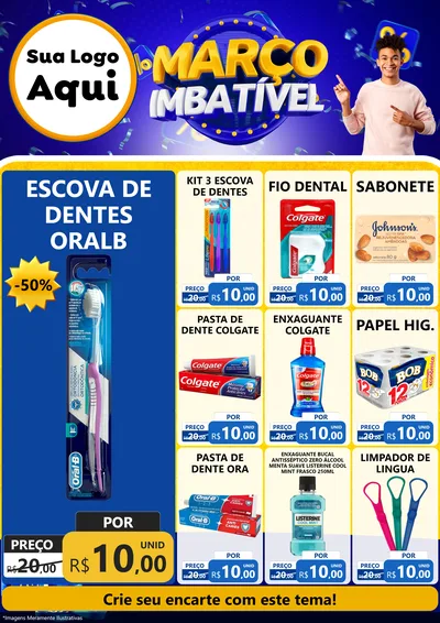 Modelo de Encarte para Encarte A4 Vertical com o tema Março Imbatível para Higiene Pessoal