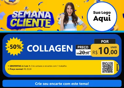Modelo de Cartaz para Cartaz A4 Horizontal com o tema Semana do Cliente para Suplementos alimentares