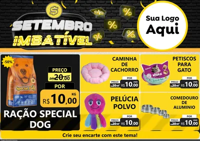 Modelo de Encarte para Encarte A4 Horizontal com o tema Setembro Imbatível para Pet Shop