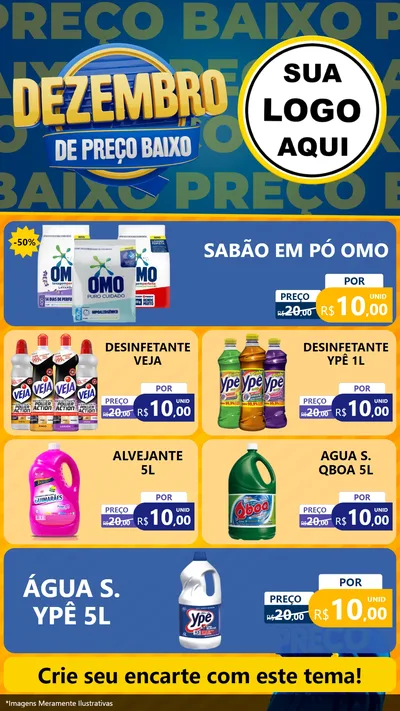 Modelo de TV para TV Vertical com o tema Dezembro de Preço Baixo para Produtos de Limpeza