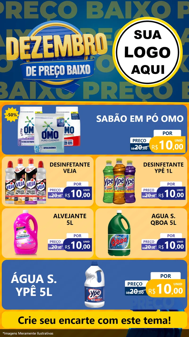 Modelo de TV para TV Vertical com o tema Dezembro de Preço Baixo para Produtos de Limpeza