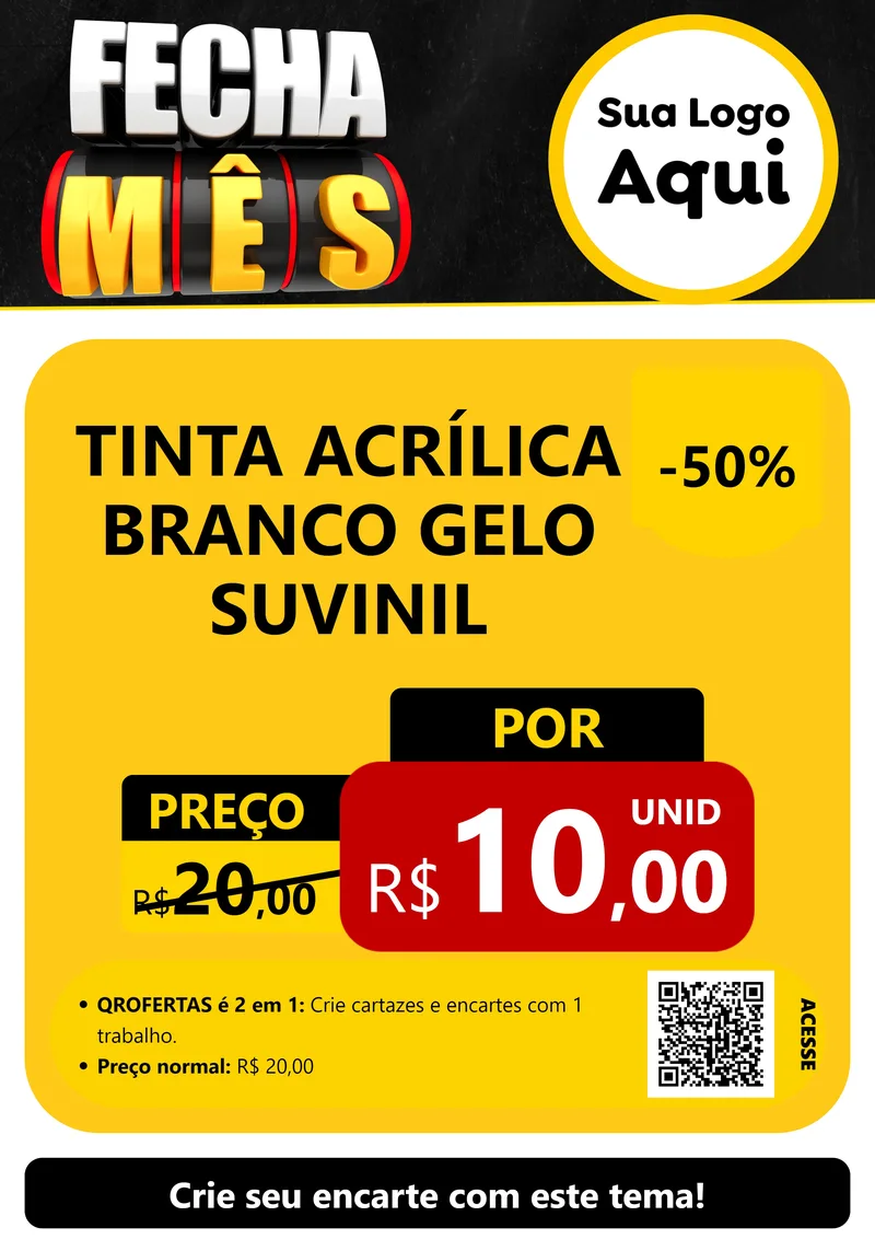 Modelo de Cartaz para Cartaz A4 Vertical com o tema Fecha Mês para Tintas e Ferramentas