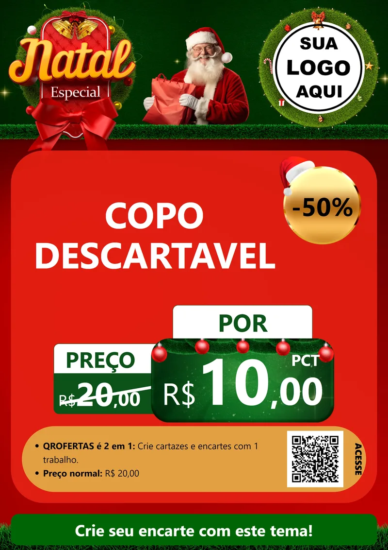 Modelo de Cartaz para Cartaz A4 Vertical com o tema Natal Especial para Embalagens
