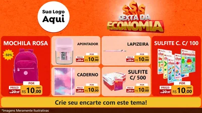 Modelo de TV para TV Horizontal com o tema Sexta da Economia para Papelaria
