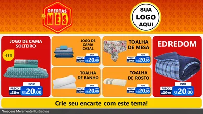 Modelo de TV para TV Horizontal com o tema Ofertas do Mês para Cama, Mesa e Banho