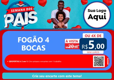 Modelo de Cartaz para Cartaz A4 Horizontal com o tema Semana Dos Pais para Móveis e Eletro
