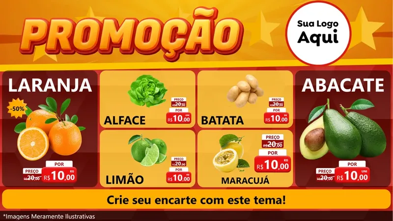 Modelo de TV para TV Horizontal com o tema Promoção para Hortifrúti