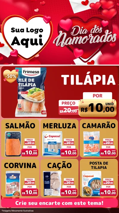 Modelo de Rede Social para Stories com o tema Dia Dos Namorados para Peixaria