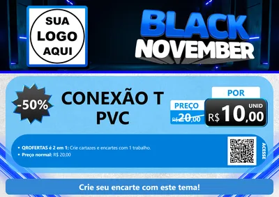 Modelo de Cartaz para Cartaz A4 Horizontal com o tema Black November para Tubos e conexões