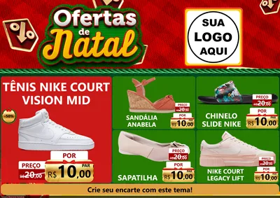Modelo de Encarte para Encarte A4 Horizontal com o tema Ofertas de Natal para Calçados