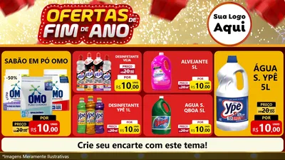 Modelo de TV para TV Horizontal com o tema Ofertas de Fim de Ano para Produtos de Limpeza