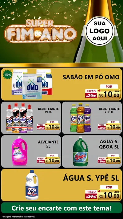 Modelo de TV para TV Vertical com o tema Super Fim de Ano para Produtos de Limpeza