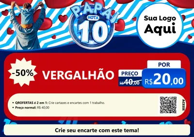 Modelo de Cartaz para Cartaz A4 Horizontal com o tema Papai Nota 10 para Ferragens