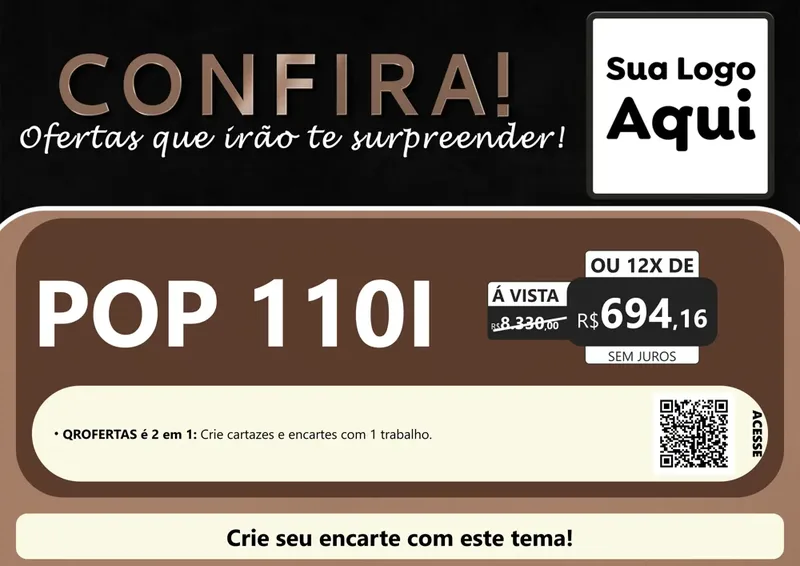 Modelo de Cartaz para Cartaz A4 Horizontal com o tema Confira! Ofertas que irão te surpreender! para Concessionaria de Motos