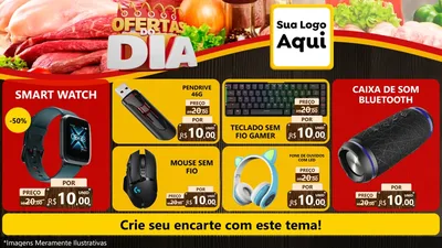 Modelo de TV para TV Horizontal com o tema Ofertas do Dia para Informática
