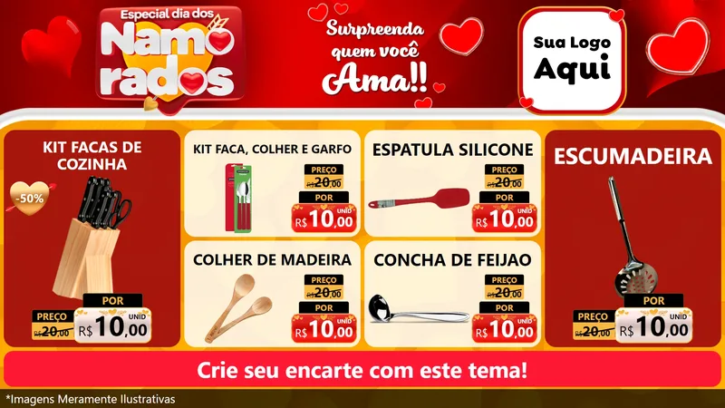 Modelo de TV para TV Horizontal com o tema Especial Dia dos Namorados para Utilidades Domésticas