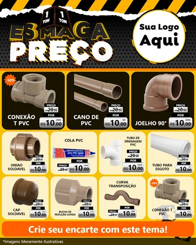 Modelo de Rede Social para Feed Instagram com o tema Esmaga Preço para Tubos e conexões