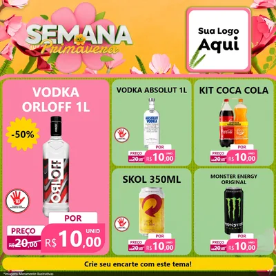 Modelo de Rede Social para Feed Facebook com o tema Semana da Primavera para Distribuidora de bebidas