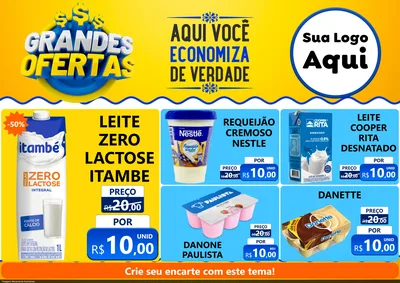 Modelo de Encarte para Encarte A4 Horizontal com o tema Grandes Ofertas para Frios e Laticínios
