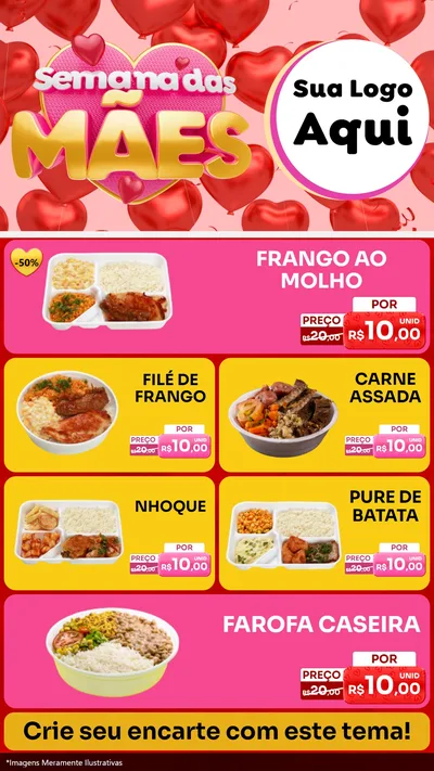 Modelo de TV para TV Vertical com o tema Semana Das Mães para Restaurante