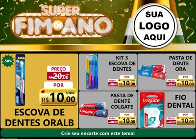 Modelo de Encarte para Encarte A4 Horizontal com o tema Super Fim de Ano para Higiene Pessoal