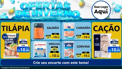 Modelo de TV para TV Horizontal com o tema Ofertas de Inverno para Peixaria