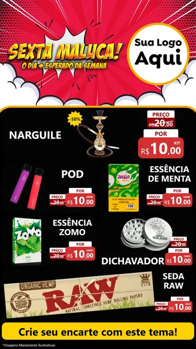 Modelo de TV para TV Vertical com o tema Sexta Maluca! para Tabacaria