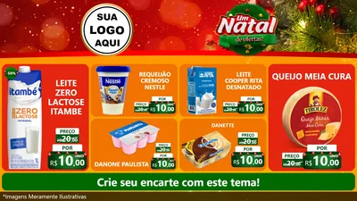 Modelo de TV para TV Horizontal com o tema Um Natal de Ofertas para Frios e Laticínios