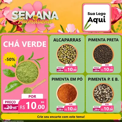 Modelo de Rede Social para Feed Facebook com o tema Semana da Primavera para Produtos Naturais