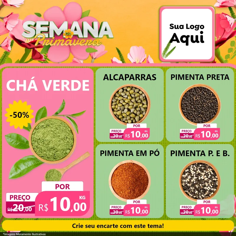 Modelo de Rede Social para Feed Facebook com o tema Semana da Primavera para Produtos Naturais