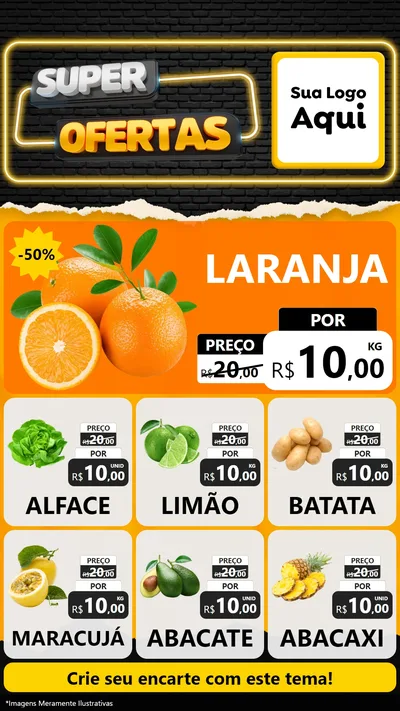 Modelo de Rede Social para Stories com o tema Super Ofertas para Hortifrúti