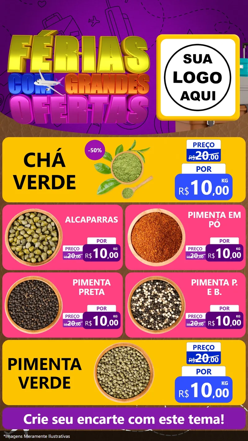 Modelo de TV para TV Vertical com o tema Férias com Grandes Ofertas para Produtos Naturais