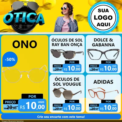 Modelo de Rede Social para Feed Facebook com o tema Ótica para Óticas