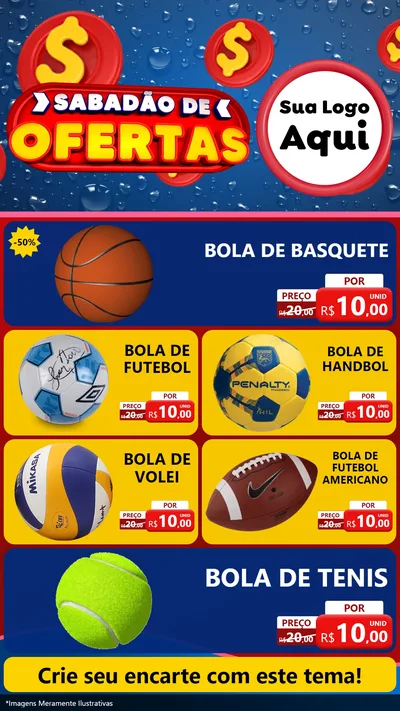 Modelo de TV para TV Vertical com o tema Sabadão de Ofertas para Artigos Esportivos