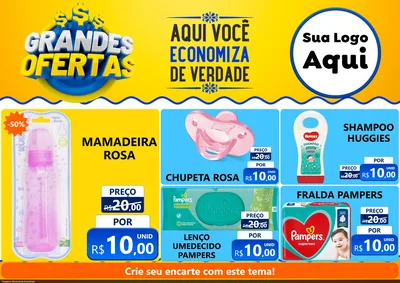 Modelo de Encarte para Encarte A4 Horizontal com o tema Grandes Ofertas para Bebês